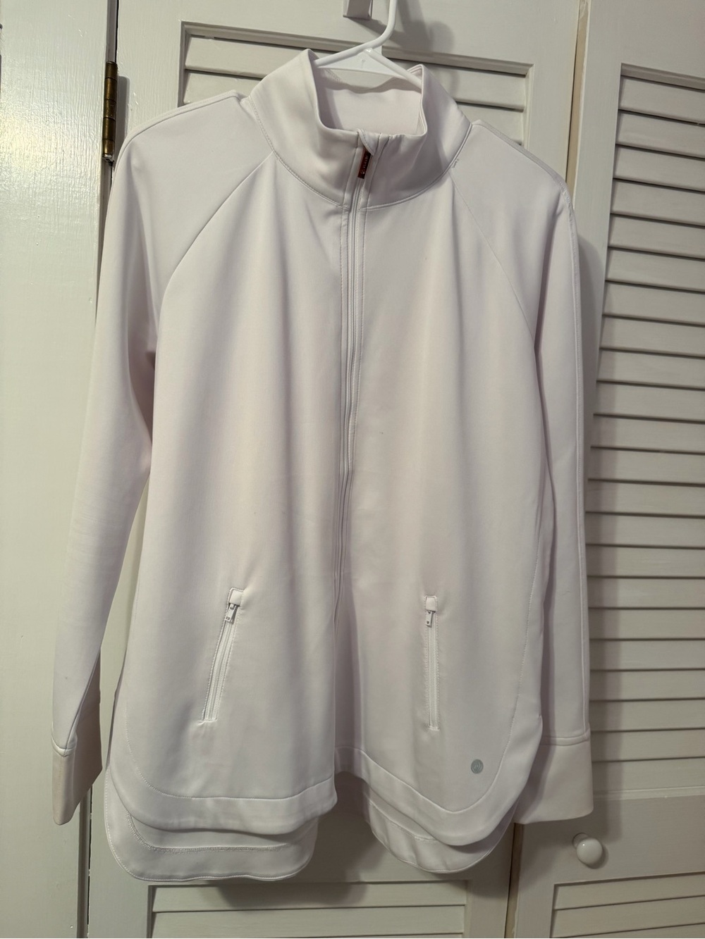 Apana Women's White Bomber-Style Full Zip Jacket